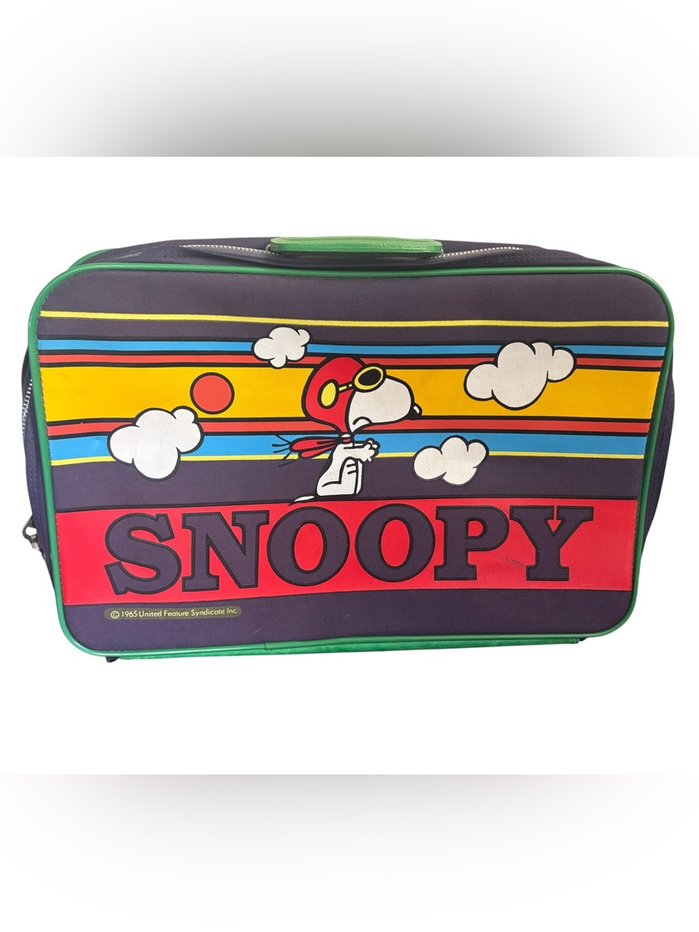 Vintage Aviva Snoopy Red Baron Suitcase 1960s Mid Century Travel Snoopy Peanuts